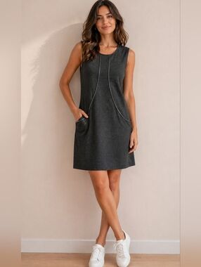 CYNTHIA STEFFE Gray Sheath Dress Size 8